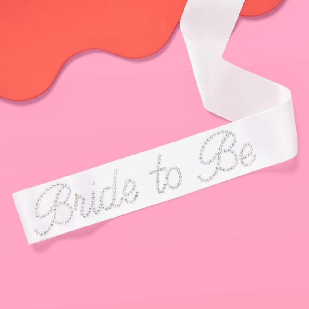 Rhinestone Bride To Be Sash View 3